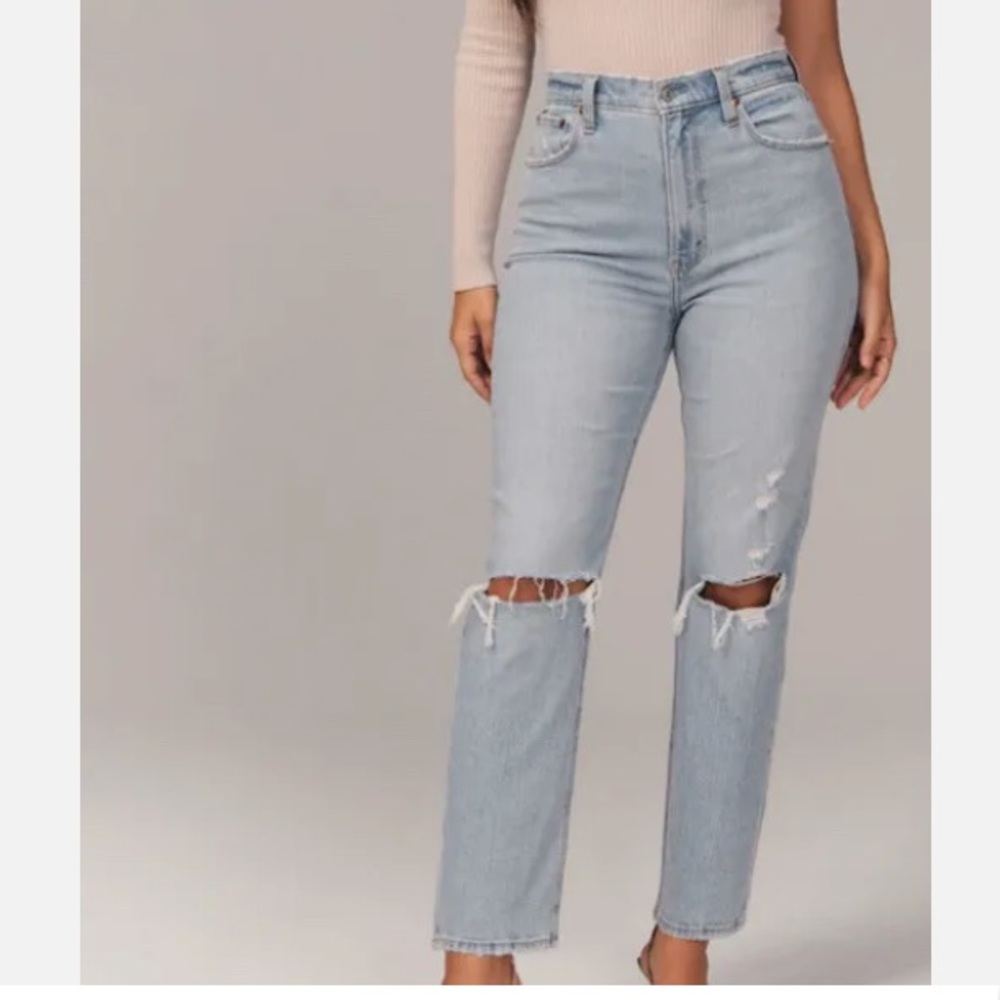 Abercrombie & Fitch The Ankle Straight Ultra High Rise Curve Love Jeans Size 27